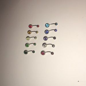 10 assorted color naval rings